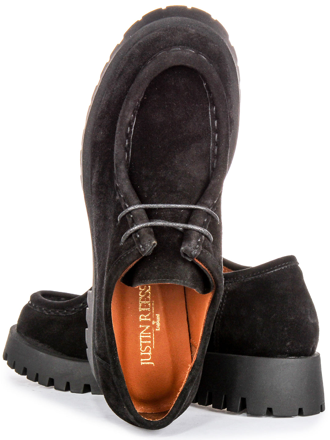 Emerie Moc Toe Shoes In Black Suede