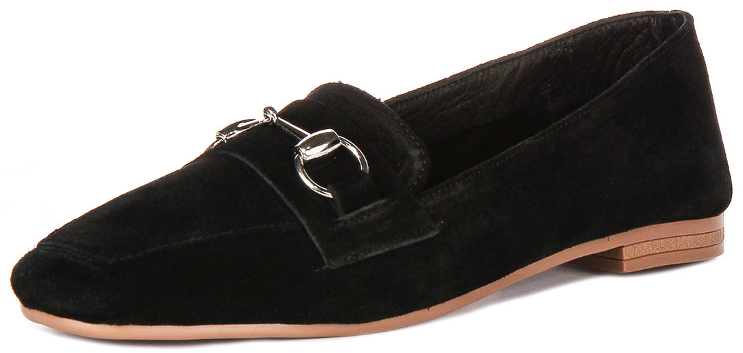Romy Loafers In Black Suede