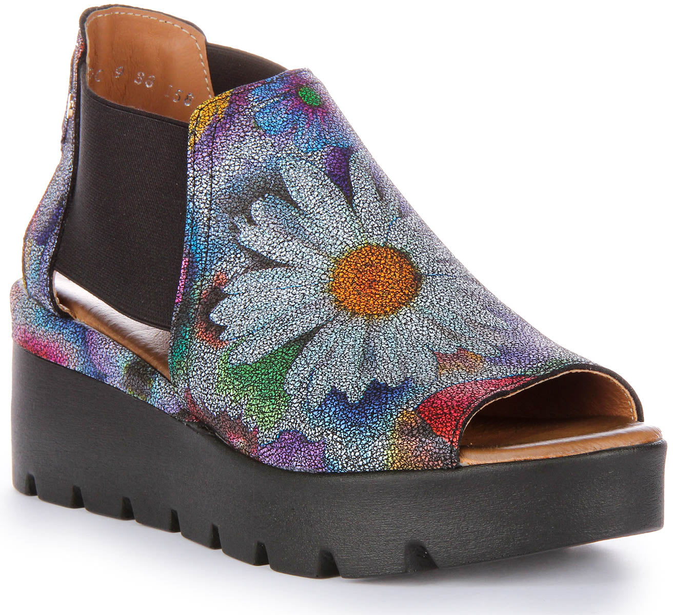 JUSTINREESS ENGLAND 7100 Sandals In Black White | Chelsea Wedge ...