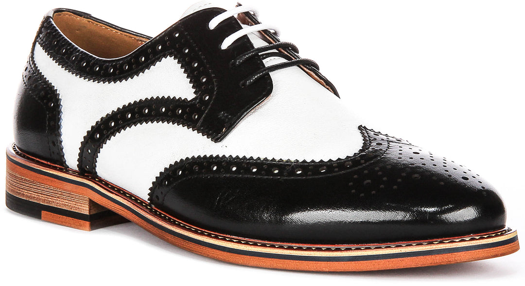 Kai 2 In Black White Brogues for Women Kai 2 In Black White Brogues for Women