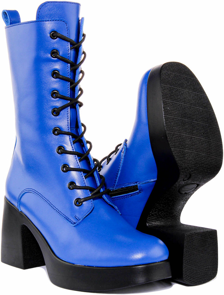 Frida Knee High Boot In Blue