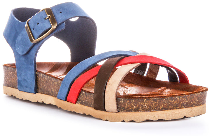 Winona Footbed Sandals In Blue