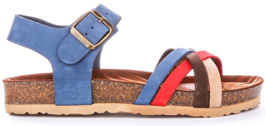 Winona Footbed Sandals In Blue