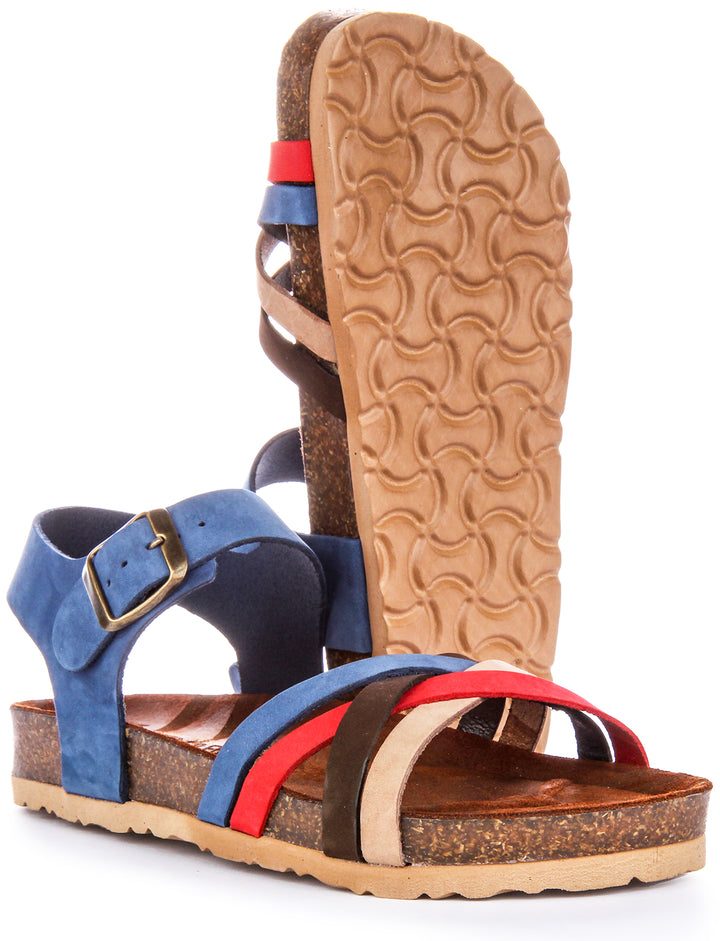 Winona Footbed Sandals In Blue