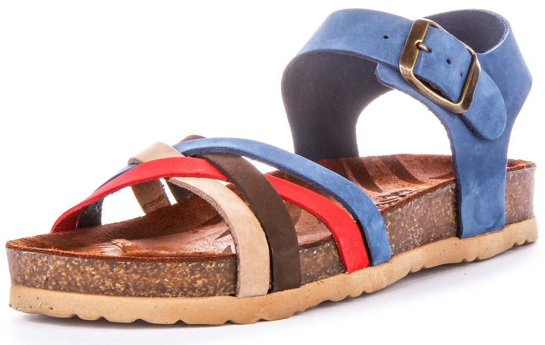 Winona Footbed Sandals In Blue