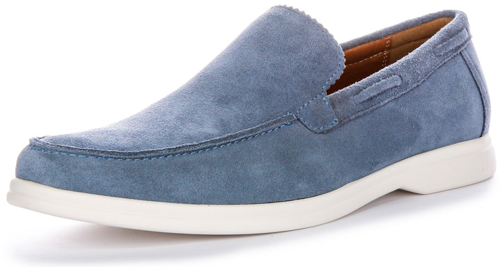 Charles Yacht Suede Loafer In Blue
