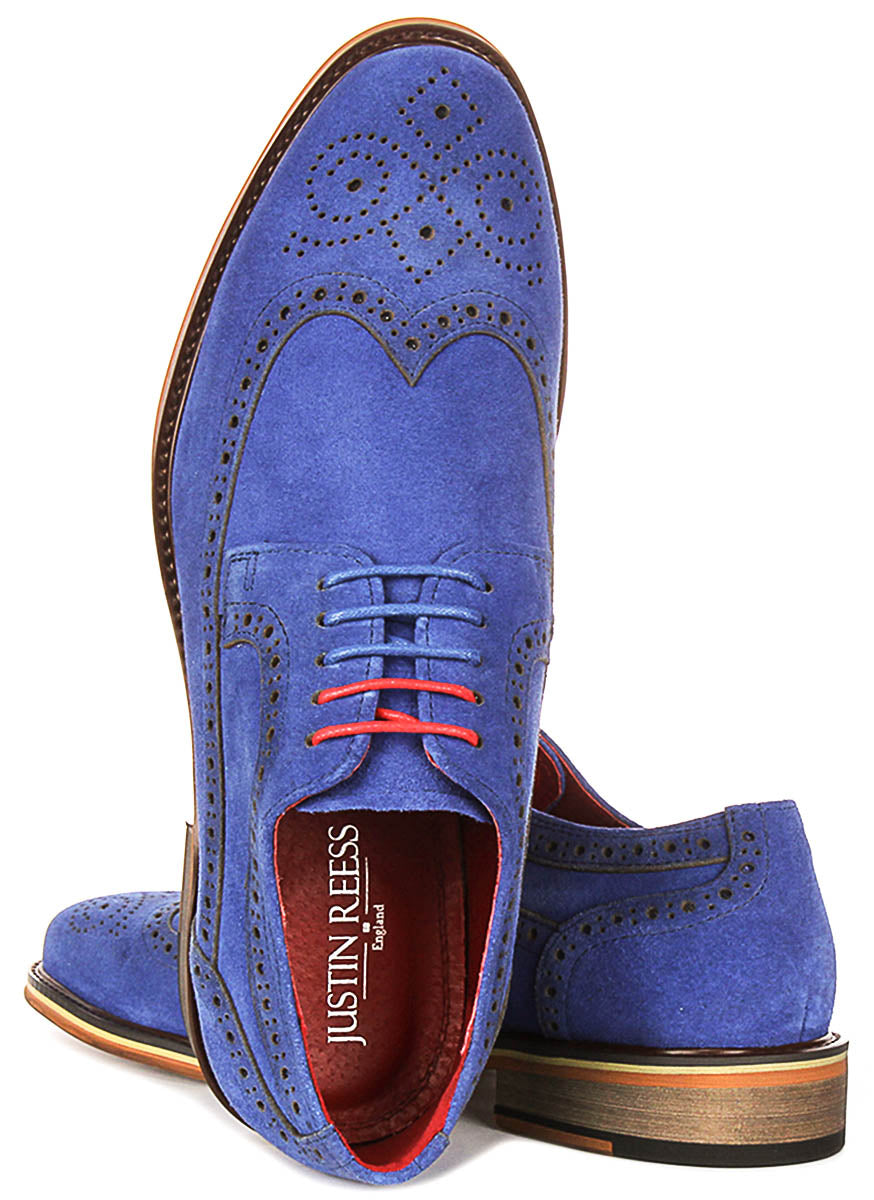 Robin In Blue Suede Brogues