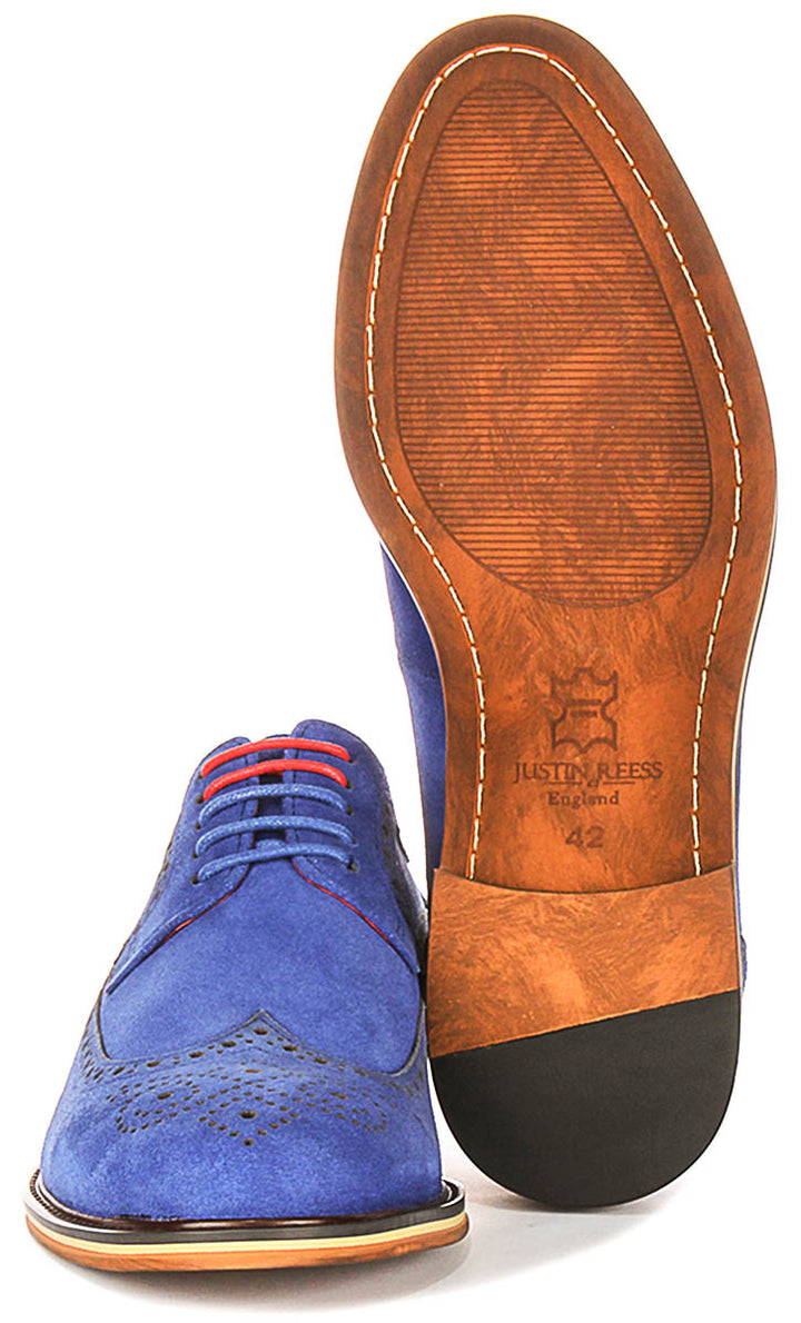 Robin In Blue Suede Brogues
