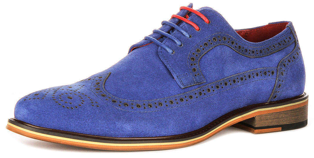 Robin In Blue Suede Brogues
