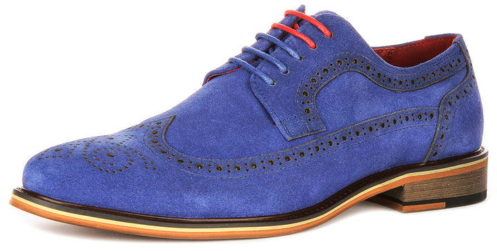 Robin In Blue Suede Brogues