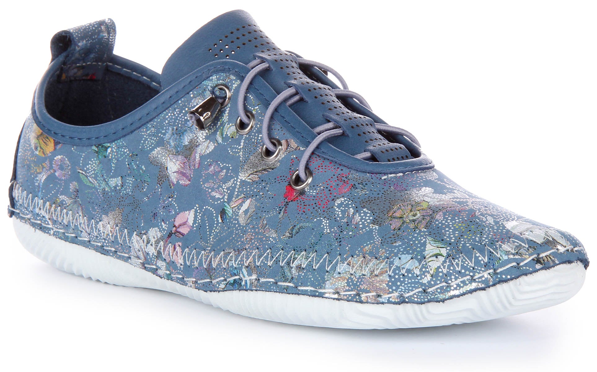 JUSTINREESS Womens Blue Floral Super Soft Comfortable Shoes – Justin Reess
