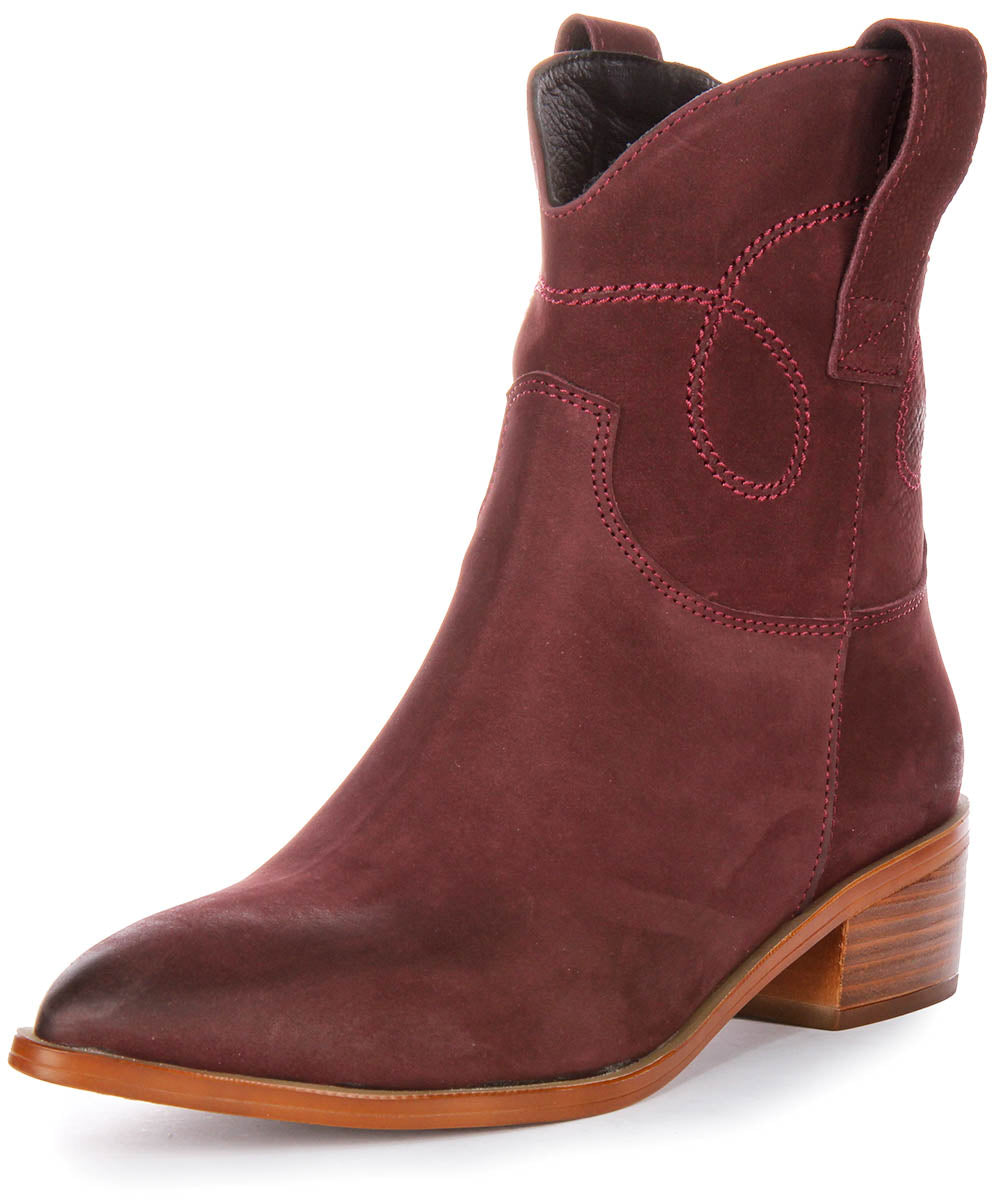 Ivy Ankle Boots In Bordo