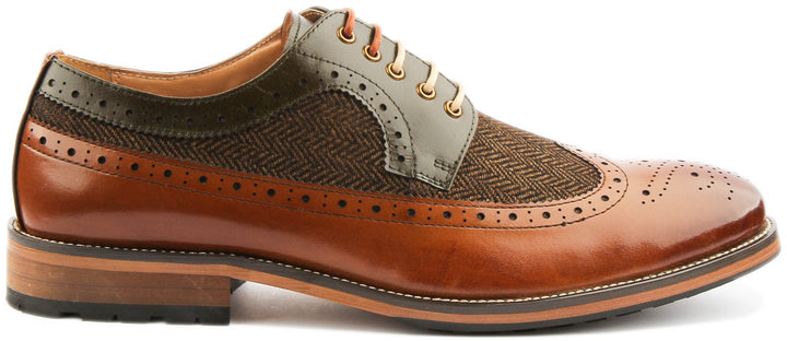 Barrett Two Tone Leather Brogue Shoe In Brown