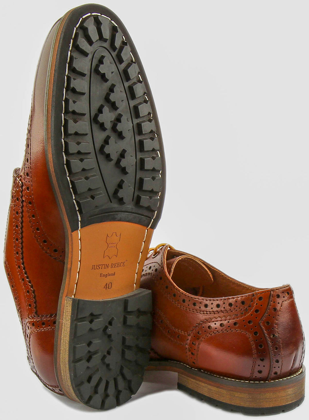 Rudolph Rugged Leather Brogue In Brown