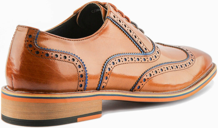 Corey Chisel Toe Lace up Brogues In Brown