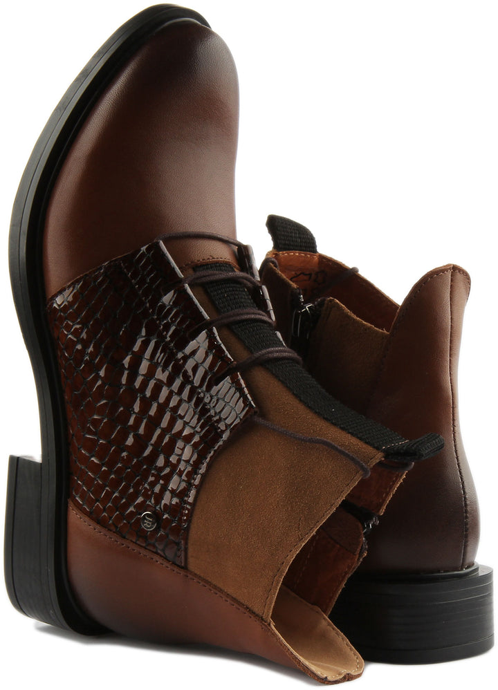 Mylah Ankle Boots In Brown