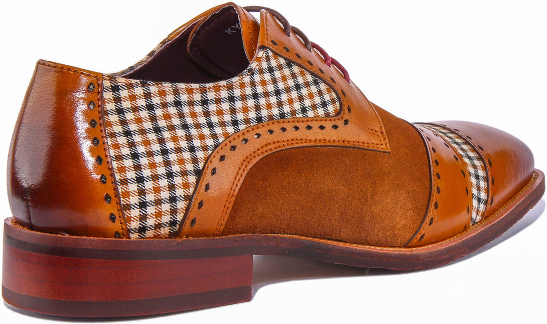 Kyle Lace up Check Oxford In Brown