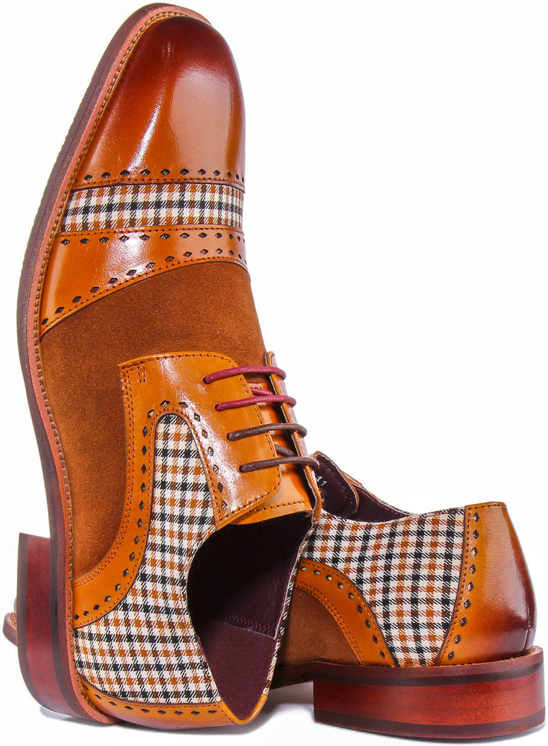 Kyle Lace up Check Oxford In Brown