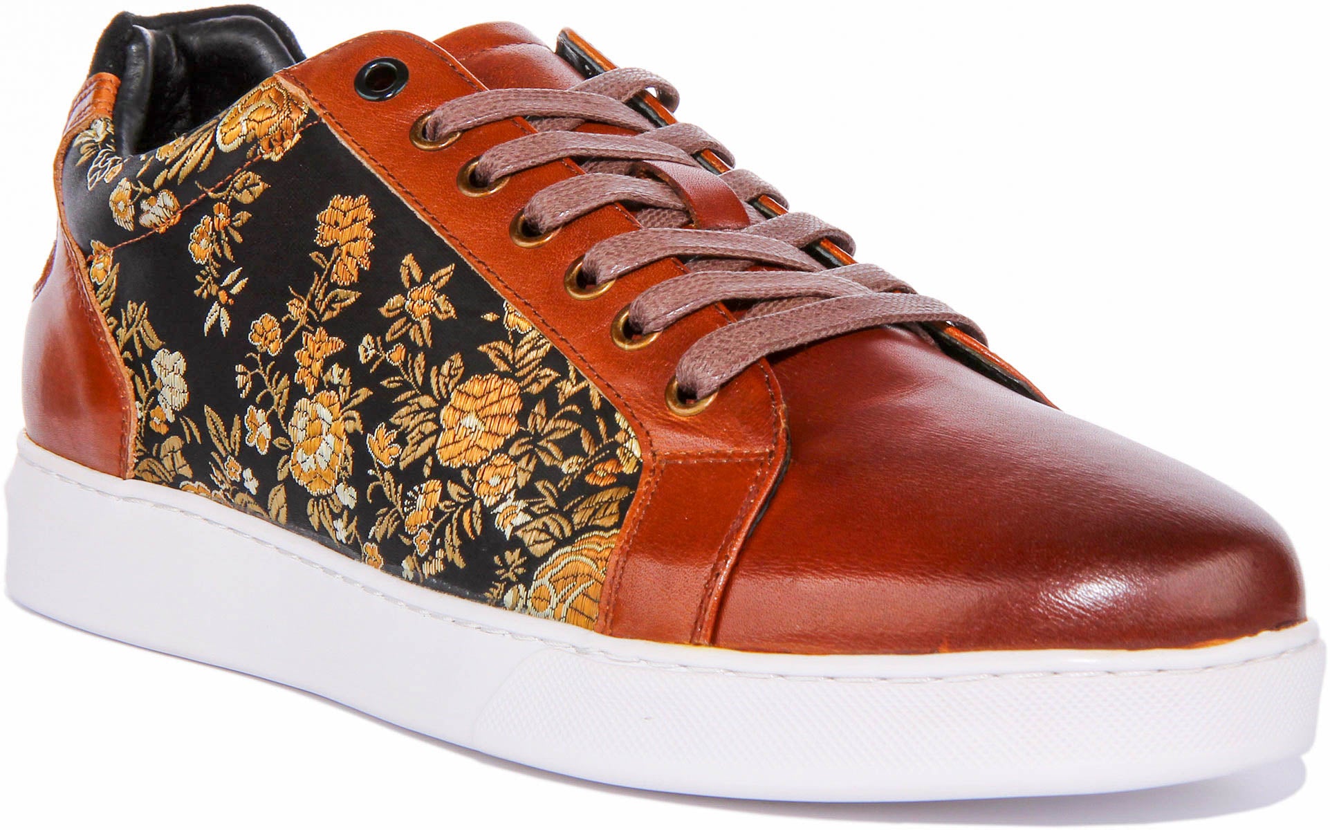 JUSTINREESS ENGLAND Emmerson Trainers In Brown | Floral Print Trainers ...