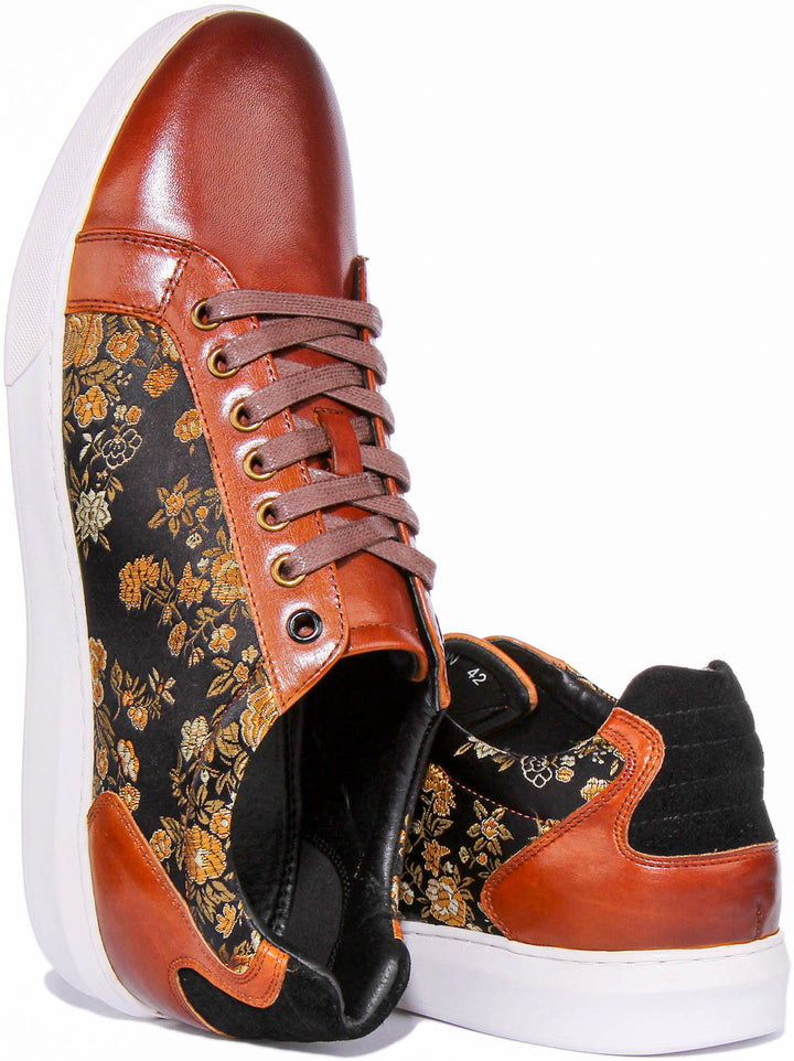 Emmerson Lace up Casual Shoes In Brown Floral