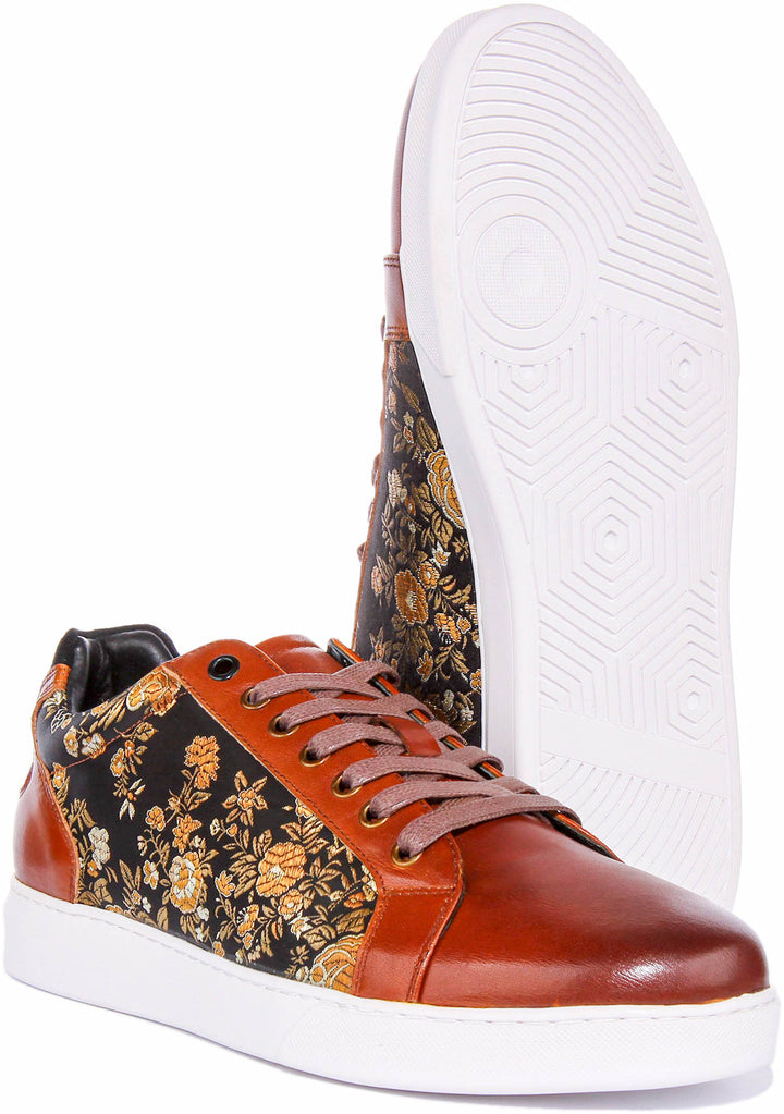 Emmerson Lace up Casual Shoes In Brown Floral