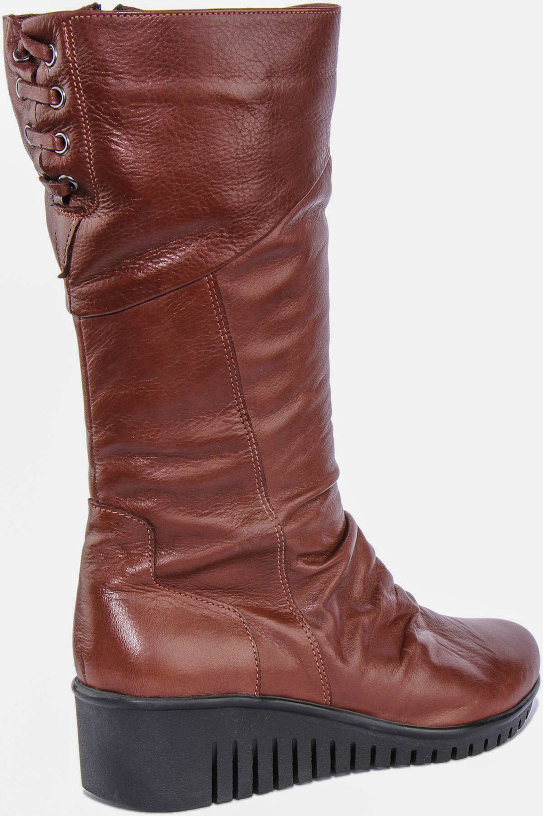 Natalie Soft Leather Boots In Brown