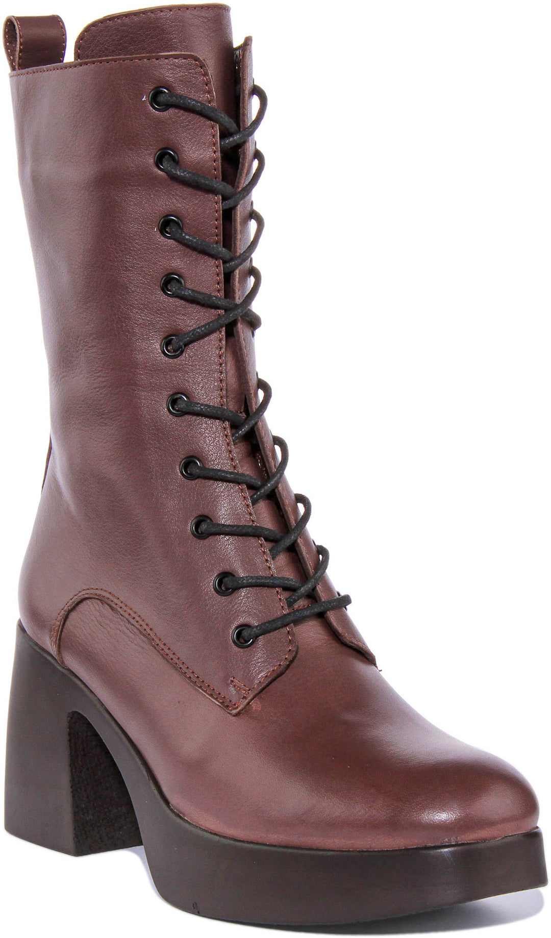 Frida Lace up High Boot In Brown