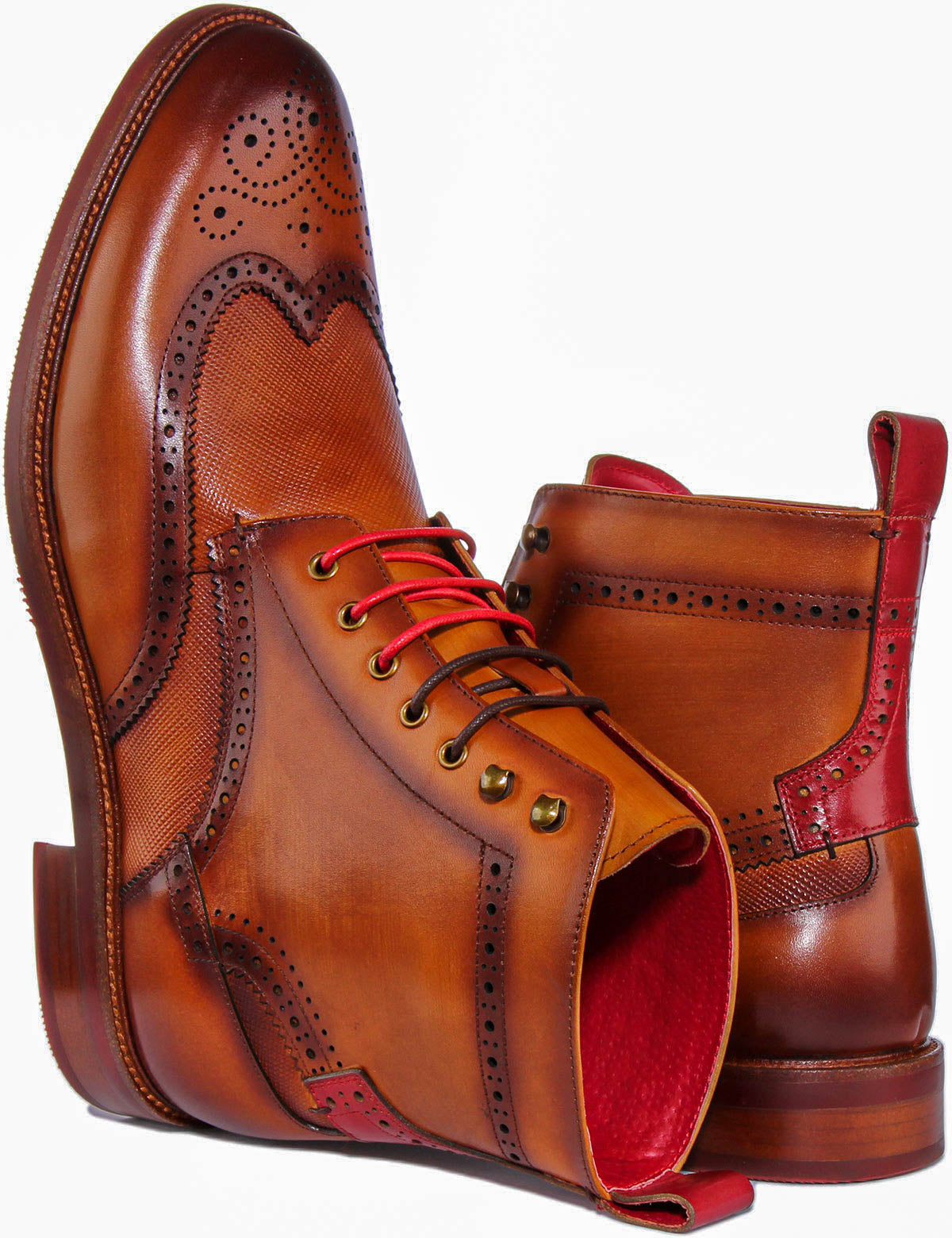 JUSTINREESS ENGLAND Cameron Ankle Boots Brown | Mens Brogue Boots ...