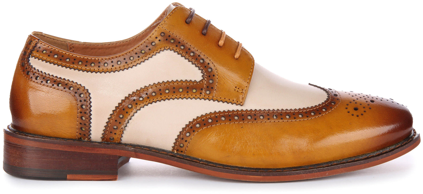 JUSTINREESS ENGLAND Kai In Brown | Two Tone Lace Up Brogues – Justin Reess
