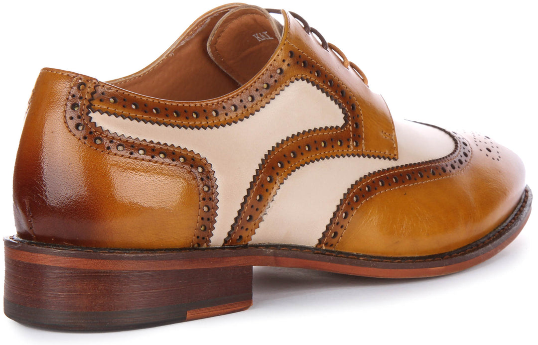 JUSTINREESS ENGLAND Kai In Brown | Two Tone Lace Up Brogues – Justin Reess