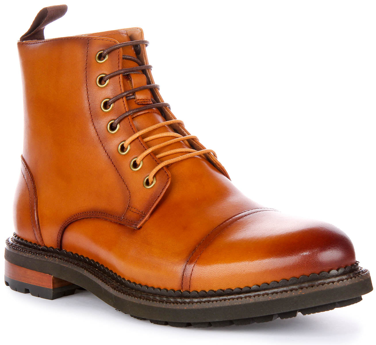 JUSTINREESS ENGLAND Lace Up Ankle Boots In Brown | Rugged Sole Boot ...