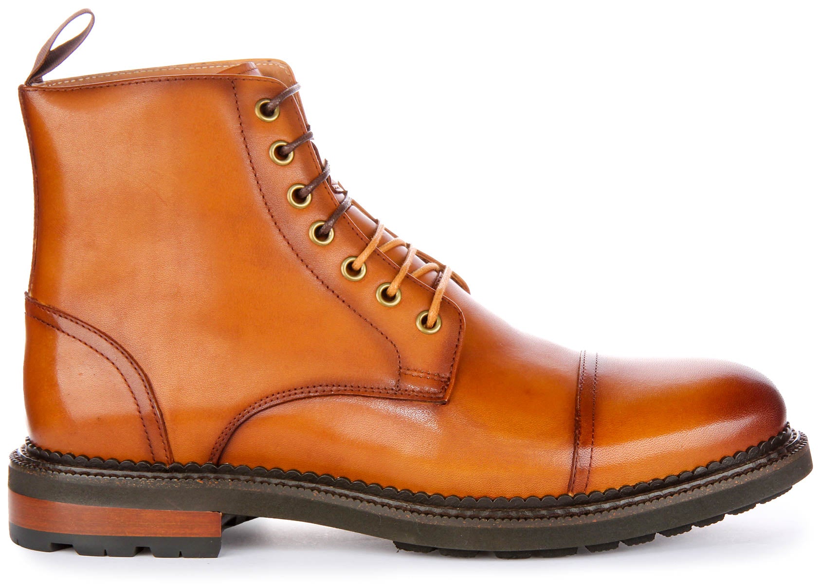 JUSTINREESS ENGLAND Lace Up Ankle Boots In Brown | Rugged Sole Boot ...
