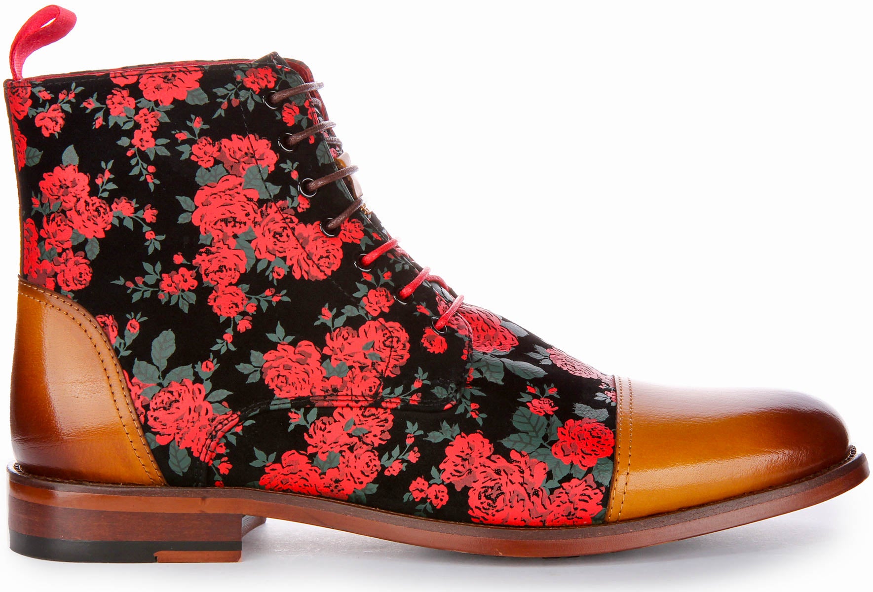 George In Brown For Men | Oxford Toe Floral Boots – Justin Reess