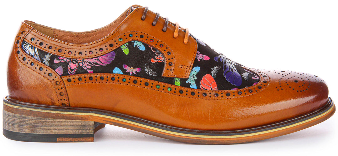 JUSTINREESS Mens Leather Brogue Shoes Butterfly Print Shoes – Justin Reess