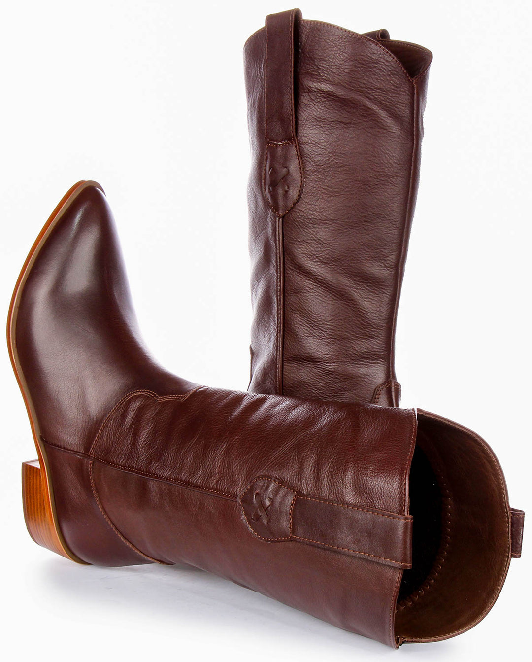 Anna Mid Calf Boots In Brown