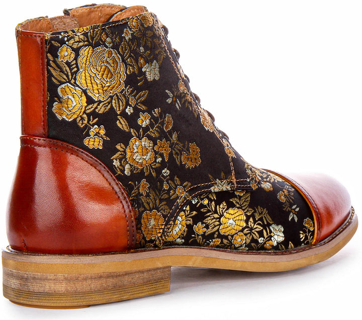 Adam Floral W Ankle Boots In Brown