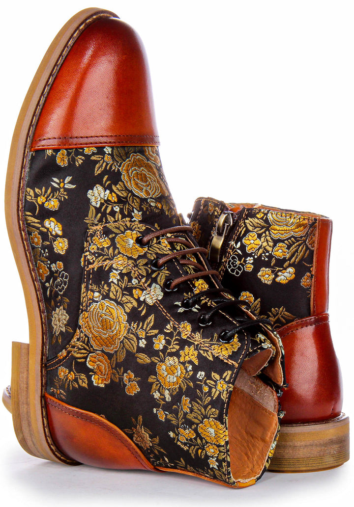 Adam Floral W Ankle Boots In Brown
