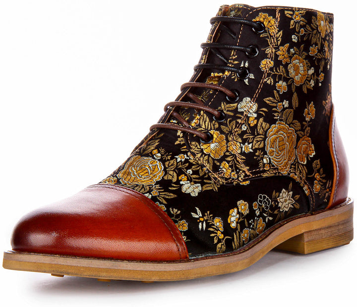 Adam Floral W Ankle Boots In Brown