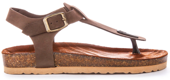 Alora Thong Footbed Sandals In Brown