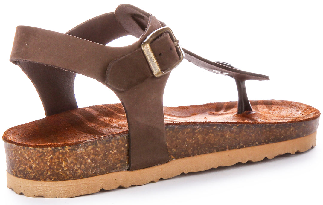 Alora Thong Footbed Sandals In Brown