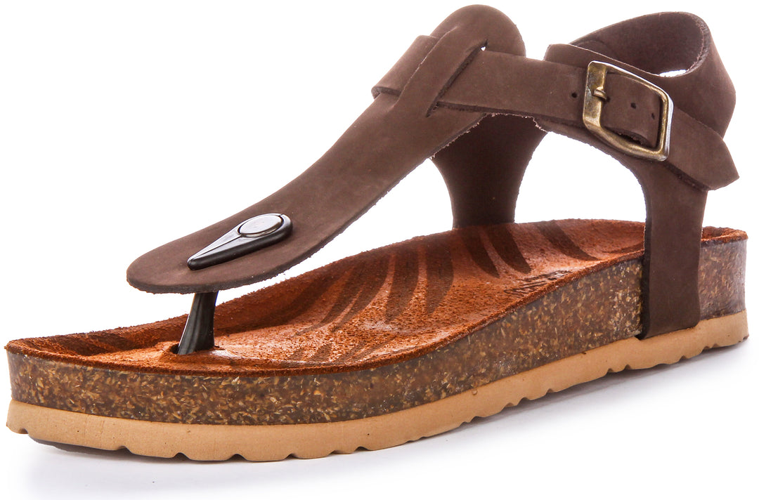 Alora Thong Footbed Sandals In Brown