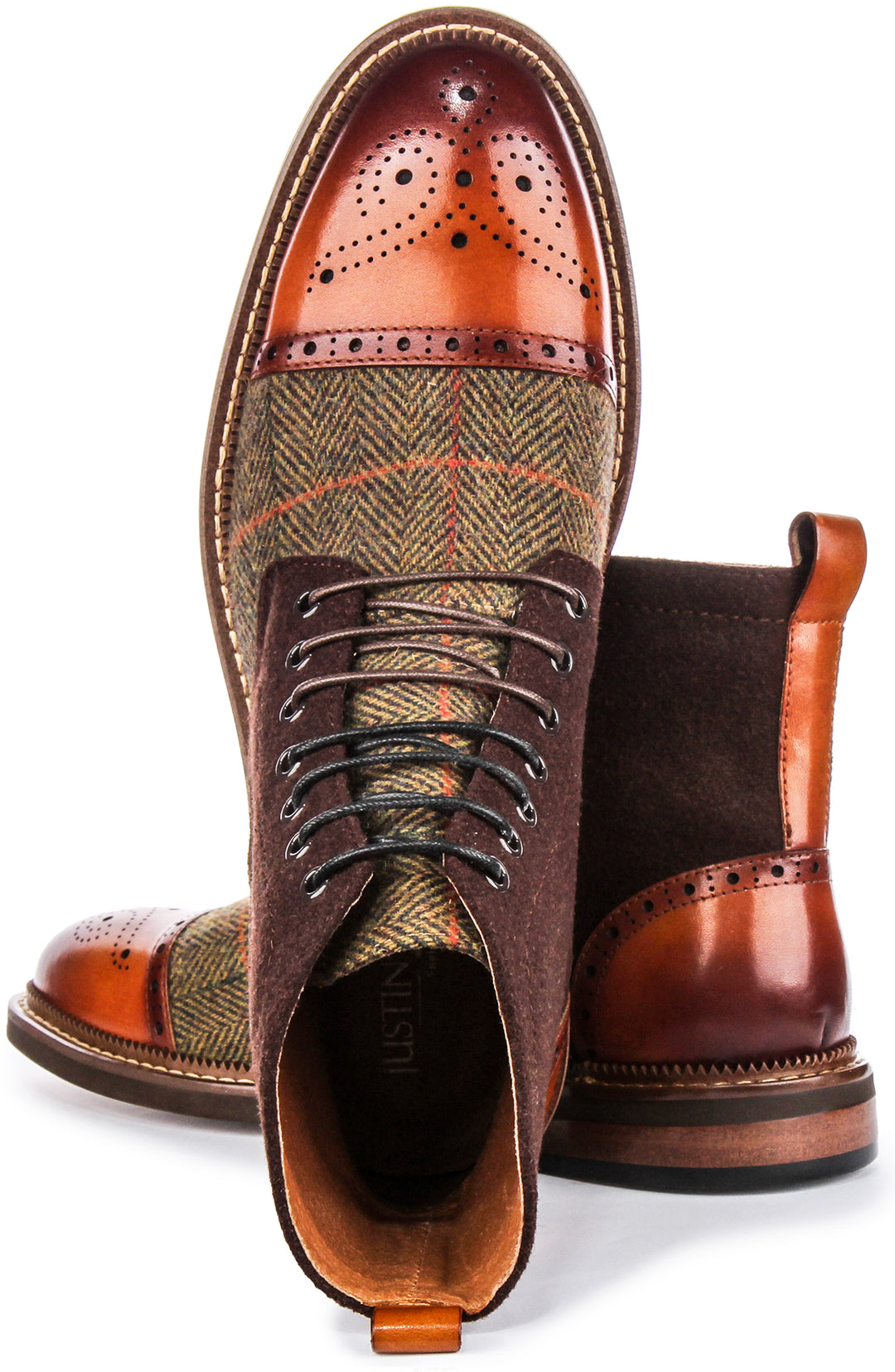 Lennox Brogues Ankle Boots In Brown