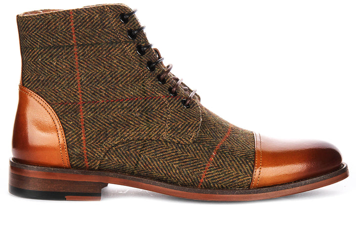 Allen Ankle Boots In Brown Check