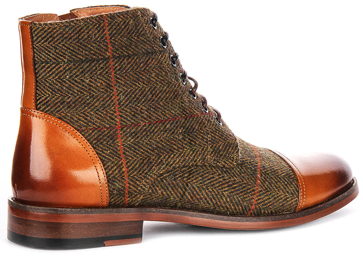 Allen Ankle Boots In Brown Check