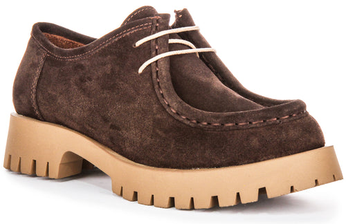 Emerie Moc Toe Shoes In Brown