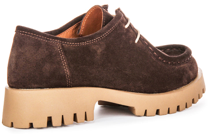 Emerie Moc Toe Shoes In Brown