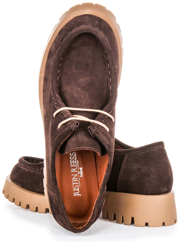 Emerie Moc Toe Shoes In Brown