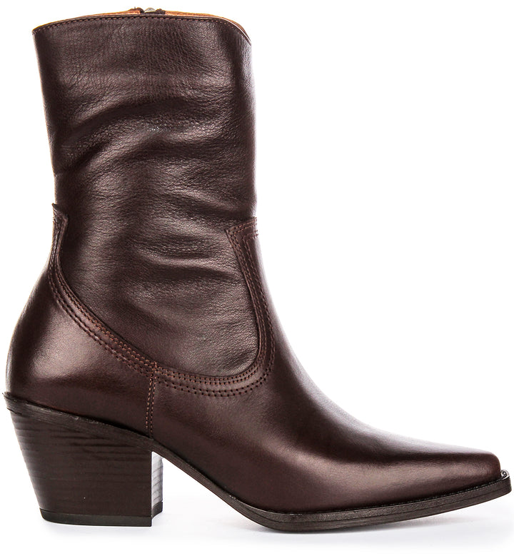 Luisa Cowboy Ankle Boots In Brown