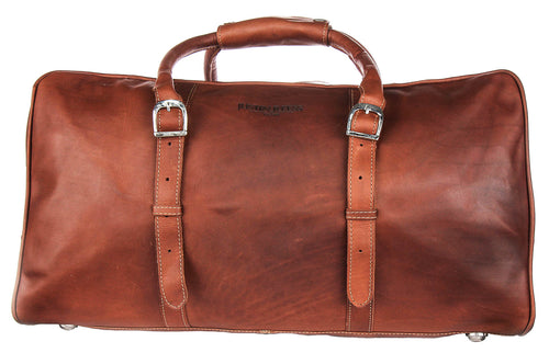Voyager Lite Duffle Bag In Brown Leather