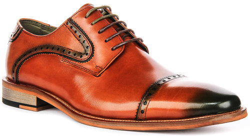 Jenson In Brown Green Oxford Shoes